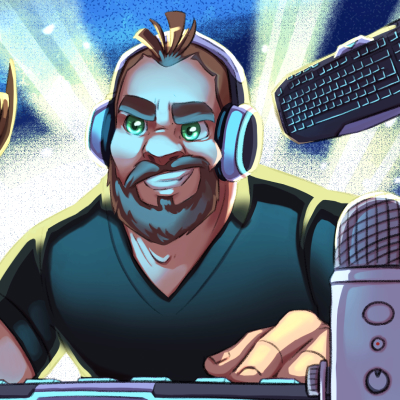 Twitch Banner Ned Le Barbu - Cartoon illustration for the twitch streamer Ned Le Barbu