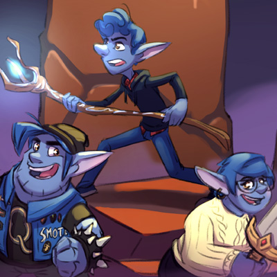 Onward - Fanart and cartoon illustration of Disney-Pixar studio animated film Onward - Fanart and cartoon illustration of Disney-Pixar studio animated film