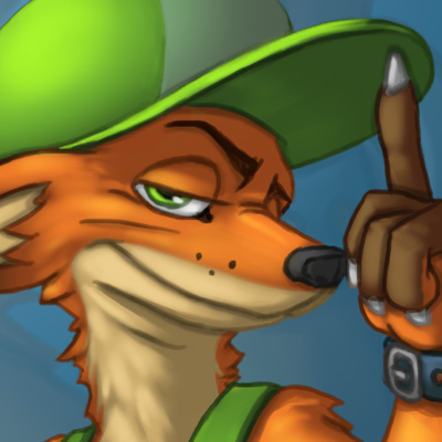 Mechanical fox - Cartoon illustration of a character representing a mechanical fox