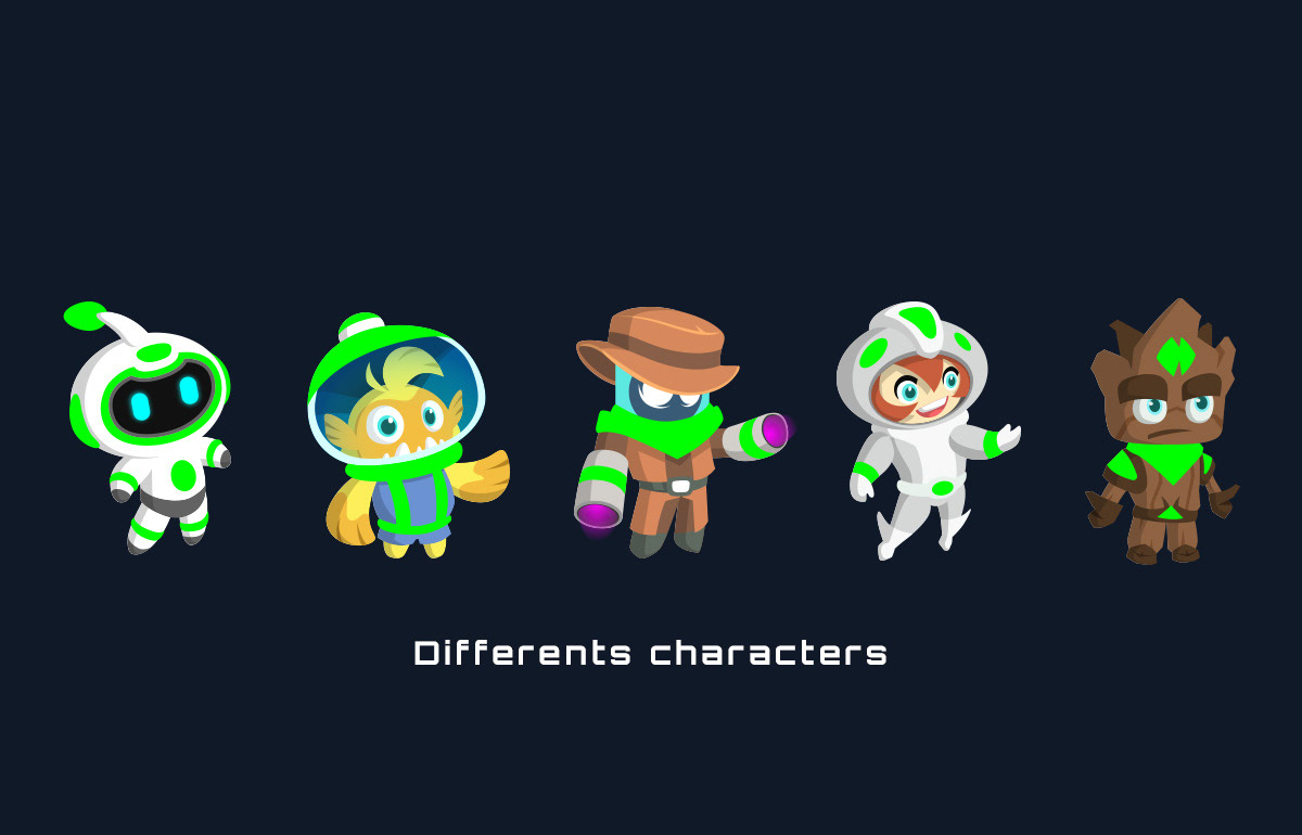Design des personnages du jeu Galaxy Line