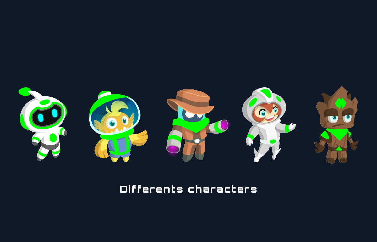 Design des personnages du jeu Galaxy Line Design des personnages du jeu Galaxy Line