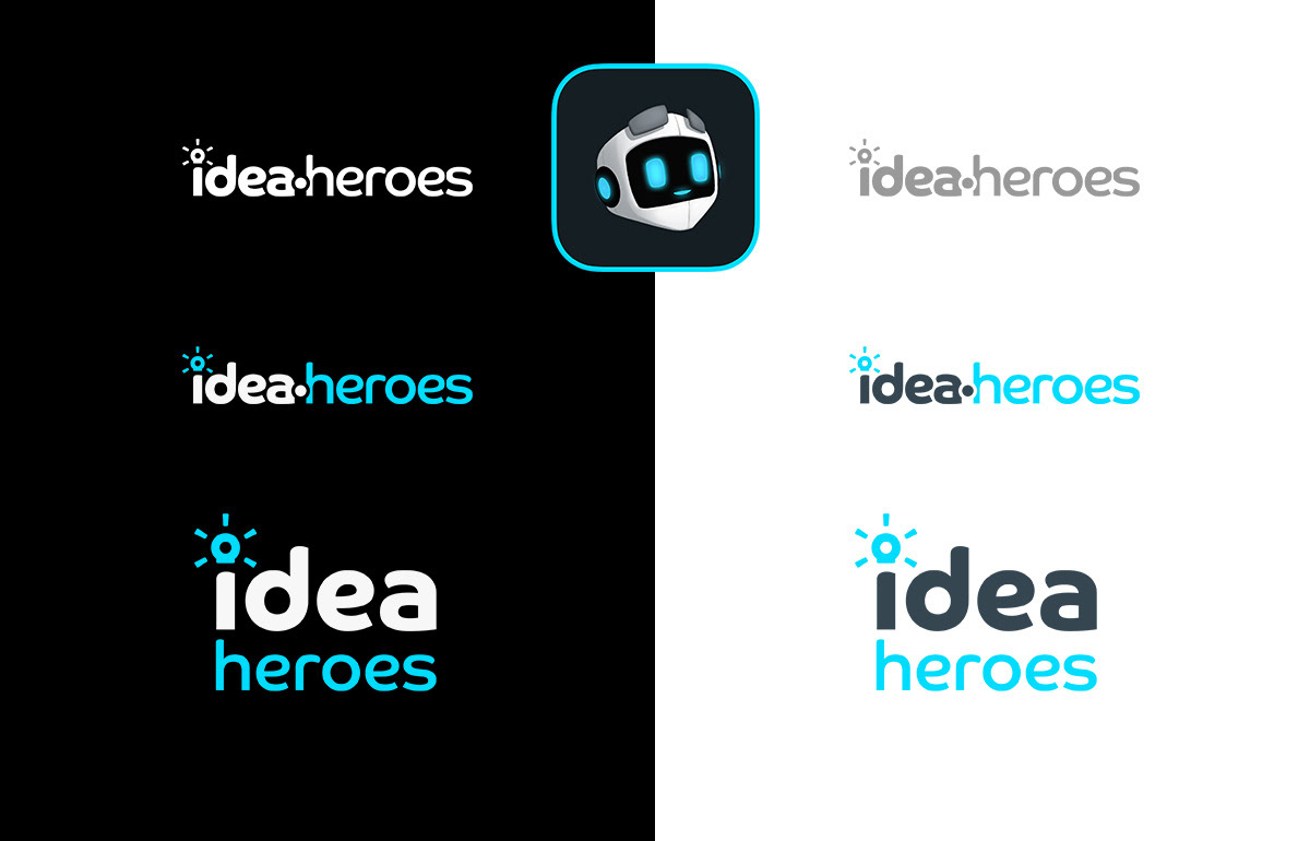 Logo og ikon for den kollektive etterretningsapplikasjonen Idea Heroes