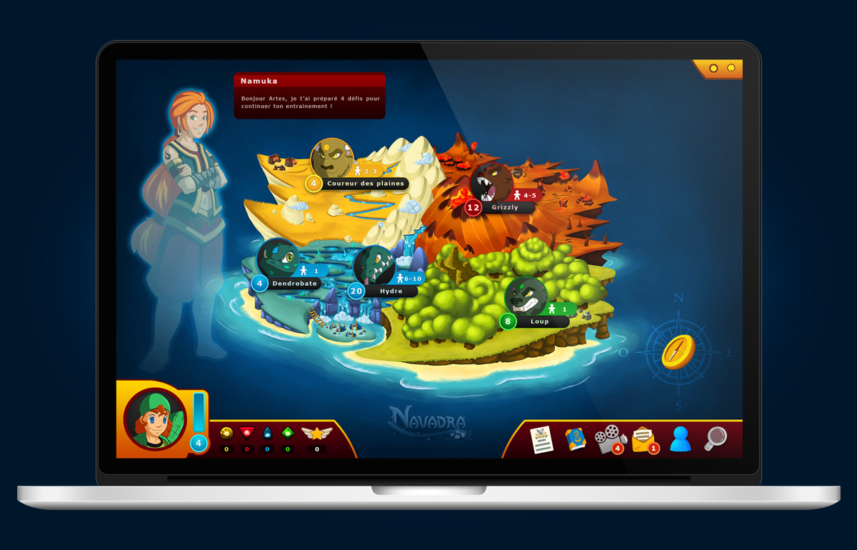 L'interface du jeu vidéo Navadra