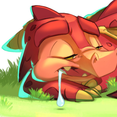 Little nap - Cartoon illustration of a little sleepy dragon