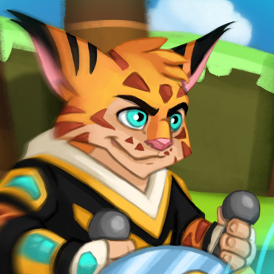 Furious Lynx - Cartoon illustration of a playable character for the video game Furious Bounce